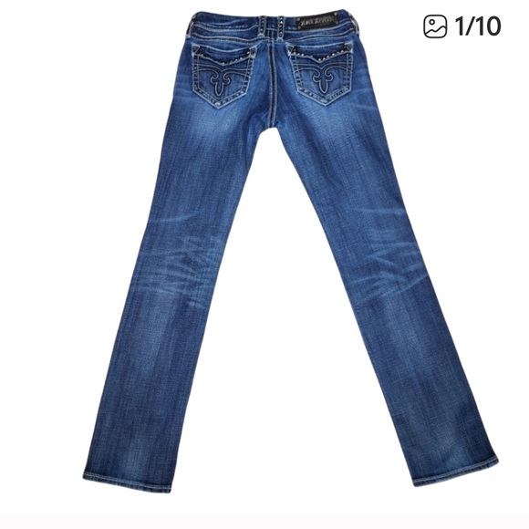 Rock Revival Women's Studded Blue Jeans - Picture 6 of 6
